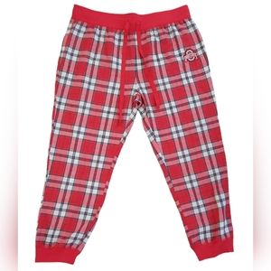 Ohio State Buckeyes XL Women's Red Plaid Pajama Drawstring Bottoms Sleepwear